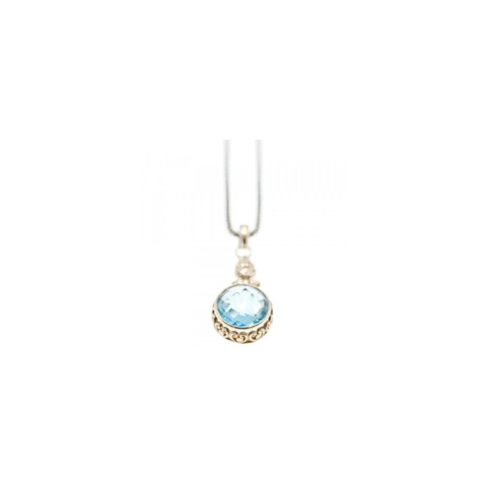 925 STERLING SILVER BLUE SPINEL CHAIN WITH PENDANT