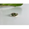 925 Sterling Silver Gold Plated Nephrite Ring Size 7
