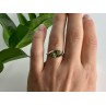 925 Sterling Silver Gold Plated Nephrite Ring Size 7