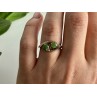925 Sterling Silver Gold Plated Nephrite Ring Size 7