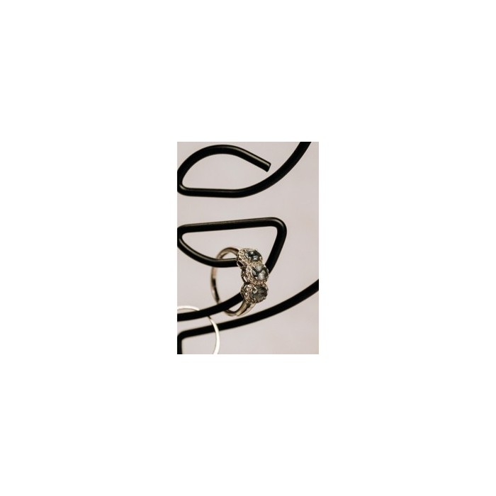 925 Sterling Silver Tourmaline & Quartz Ring Size 7