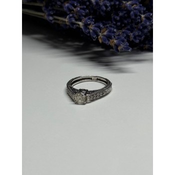 10K WHITE GOLD RING SAPPHIRE SIZE 6.5