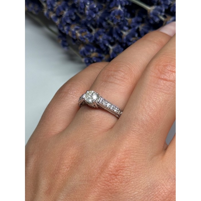 10K WHITE GOLD RING SAPPHIRE SIZE 6.5