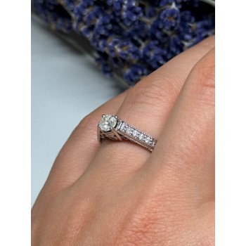 10K WHITE GOLD RING SAPPHIRE SIZE 6.5