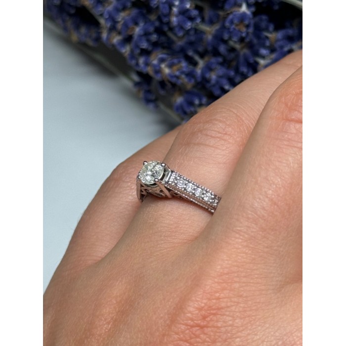 10K WHITE GOLD RING SAPPHIRE SIZE 6.5