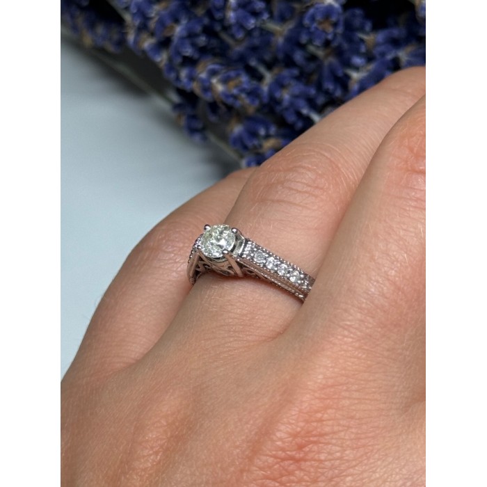 10K WHITE GOLD RING SAPPHIRE SIZE 6.5