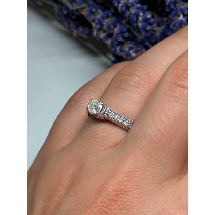 10K WHITE GOLD RING SAPPHIRE SIZE 6.5