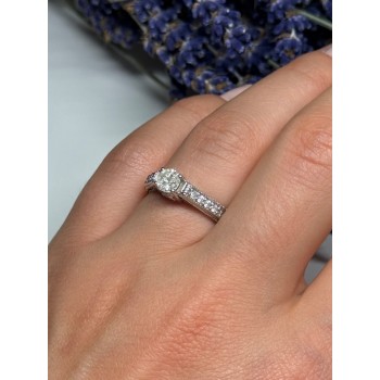 10K WHITE GOLD RING SAPPHIRE SIZE 6.5