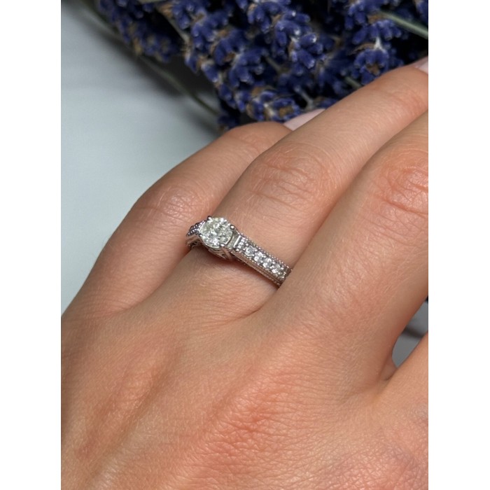 10K WHITE GOLD RING SAPPHIRE SIZE 6.5