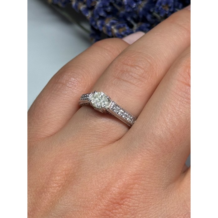 10K WHITE GOLD RING SAPPHIRE SIZE 6.5