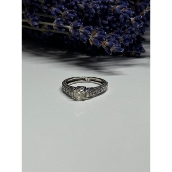 10K WHITE GOLD RING SAPPHIRE SIZE 6.5