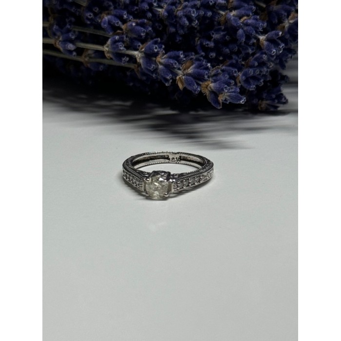 10K WHITE GOLD RING SAPPHIRE SIZE 6.5