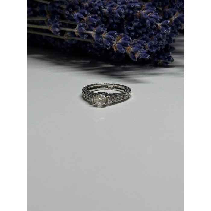 10K WHITE GOLD RING SAPPHIRE SIZE 6.5