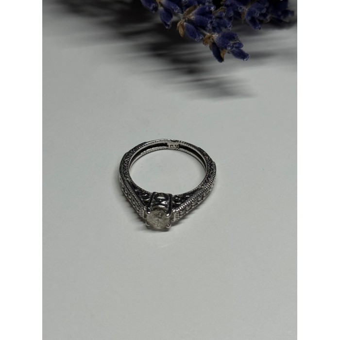 10K WHITE GOLD RING SAPPHIRE SIZE 6.5