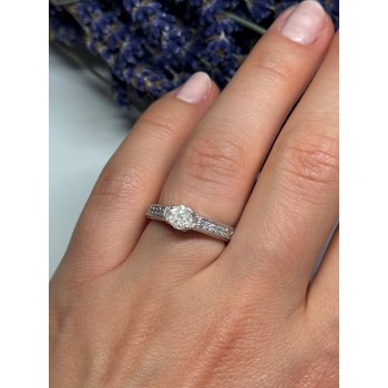 10K WHITE GOLD RING SAPPHIRE SIZE 6.5