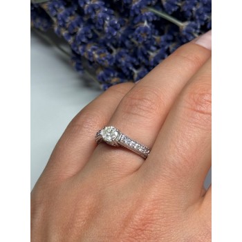 10K WHITE GOLD RING SAPPHIRE SIZE 6.5