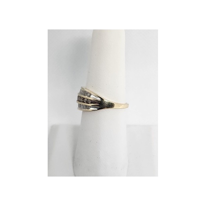 14K YELLOW GOLD HESSONITE & GOSHENITE RING  SIZE 6