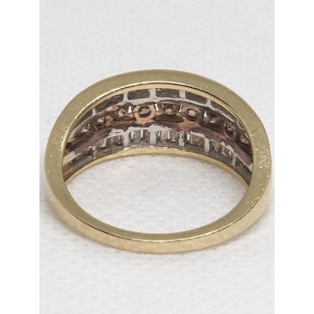 14K YELLOW GOLD HESSONITE & GOSHENITE RING  SIZE 6