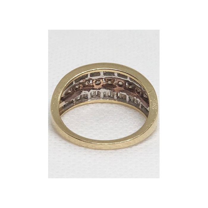 14K YELLOW GOLD HESSONITE & GOSHENITE RING  SIZE 6