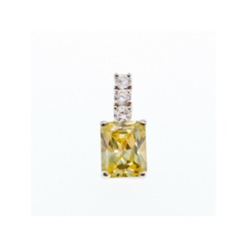 925 Sterling Silver Yellow & White CZ Pendant