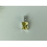 925 Sterling Silver Yellow & White CZ Pendant