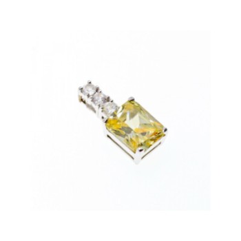 925 Sterling Silver Yellow & White CZ Pendant