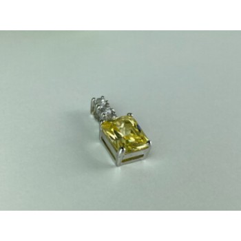 925 Sterling Silver Yellow & White CZ Pendant