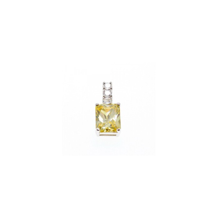 925 Sterling Silver Yellow & White CZ Pendant