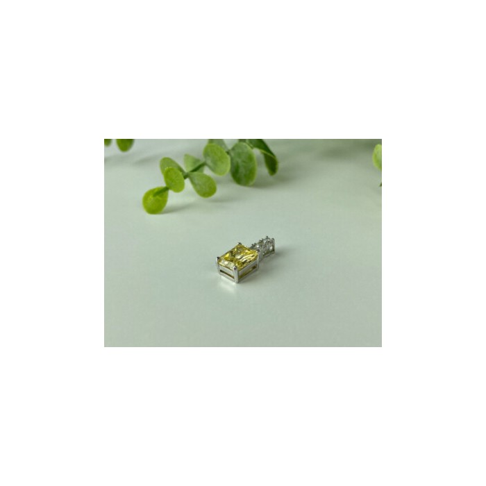 925 Sterling Silver Yellow & White CZ Pendant