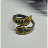 925 Sterling Silver Vintage Enamel Flower Ring Size 6