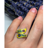 925 Sterling Silver Vintage Enamel Flower Ring Size 6