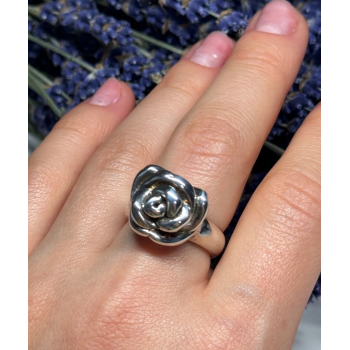 925 Sterling Silver Rose Ring Size 7