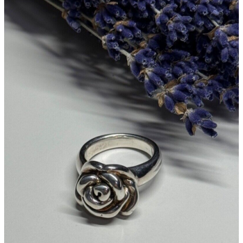 925 Sterling Silver Rose Ring Size 7