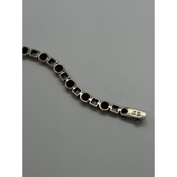 925 STERLING SILVER GARNET & MARCASITE BRACELET