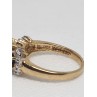 14K YELLOW GOLD SAPPHIRE & DIAMOND RING  SIZE 5