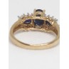 14K YELLOW GOLD SAPPHIRE & DIAMOND RING  SIZE 5