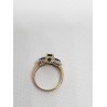14K YELLOW GOLD SAPPHIRE & DIAMOND RING  SIZE 5