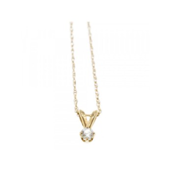 14K YELLOW GOLD DIAMOND CHAIN WITH PENDANT