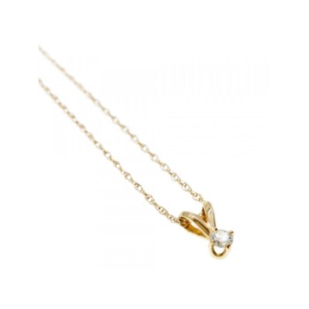 14K YELLOW GOLD DIAMOND CHAIN WITH PENDANT