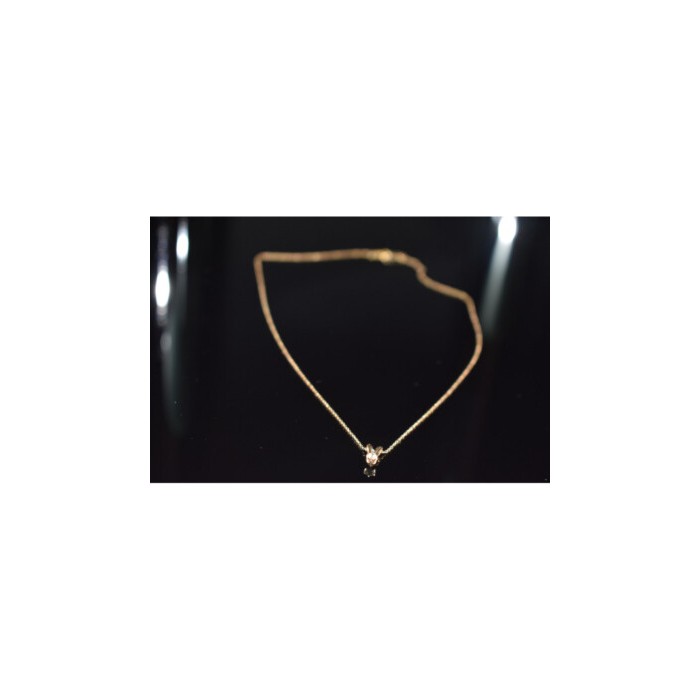 14K YELLOW GOLD DIAMOND CHAIN WITH PENDANT