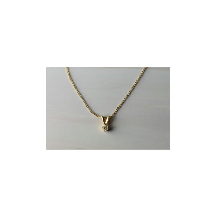 14K YELLOW GOLD DIAMOND CHAIN WITH PENDANT