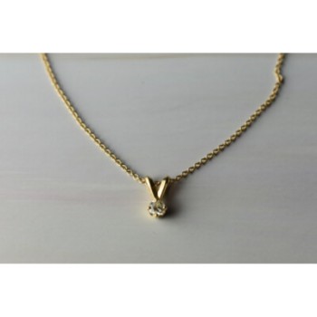 14K YELLOW GOLD DIAMOND CHAIN WITH PENDANT