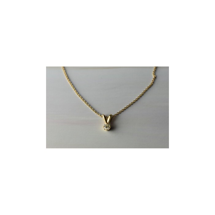 14K YELLOW GOLD DIAMOND CHAIN WITH PENDANT