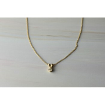 14K YELLOW GOLD DIAMOND CHAIN WITH PENDANT