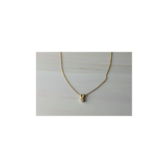 14K YELLOW GOLD DIAMOND CHAIN WITH PENDANT