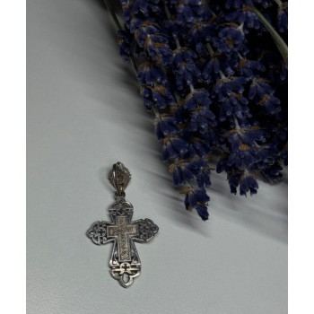 925 Sterling Silver CZ Cross Length 40 Mm