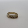 14K YELLOW GOLD & COLORLESS SAPPHIRE RING  SIZE 5.5