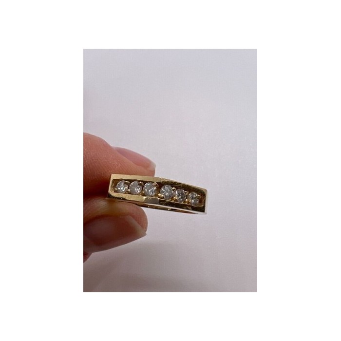 14K YELLOW GOLD & COLORLESS SAPPHIRE RING  SIZE 5.5