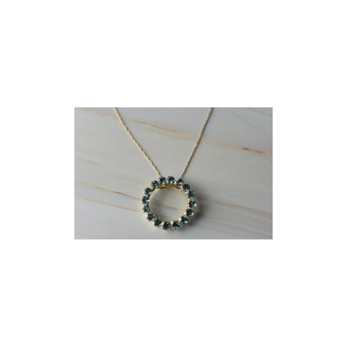 10K YELLOW GOLD TOPAZ CHAIN WITH PENDANT