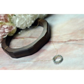 10K YELLOW GOLD TOPAZ CHAIN WITH PENDANT